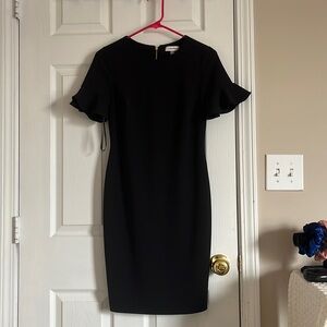 CALVIN KLEIN BLACK CAREER SHEATH DRESS SIZE 6W WOMEN